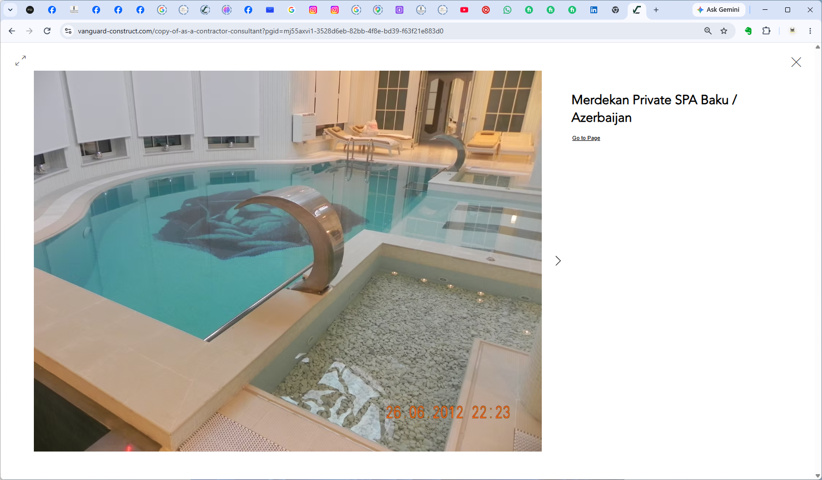 Private spa pool interior, Baku — background reference informing TERRAVO's approach to rooftop terraces and elevated paver deck environments.