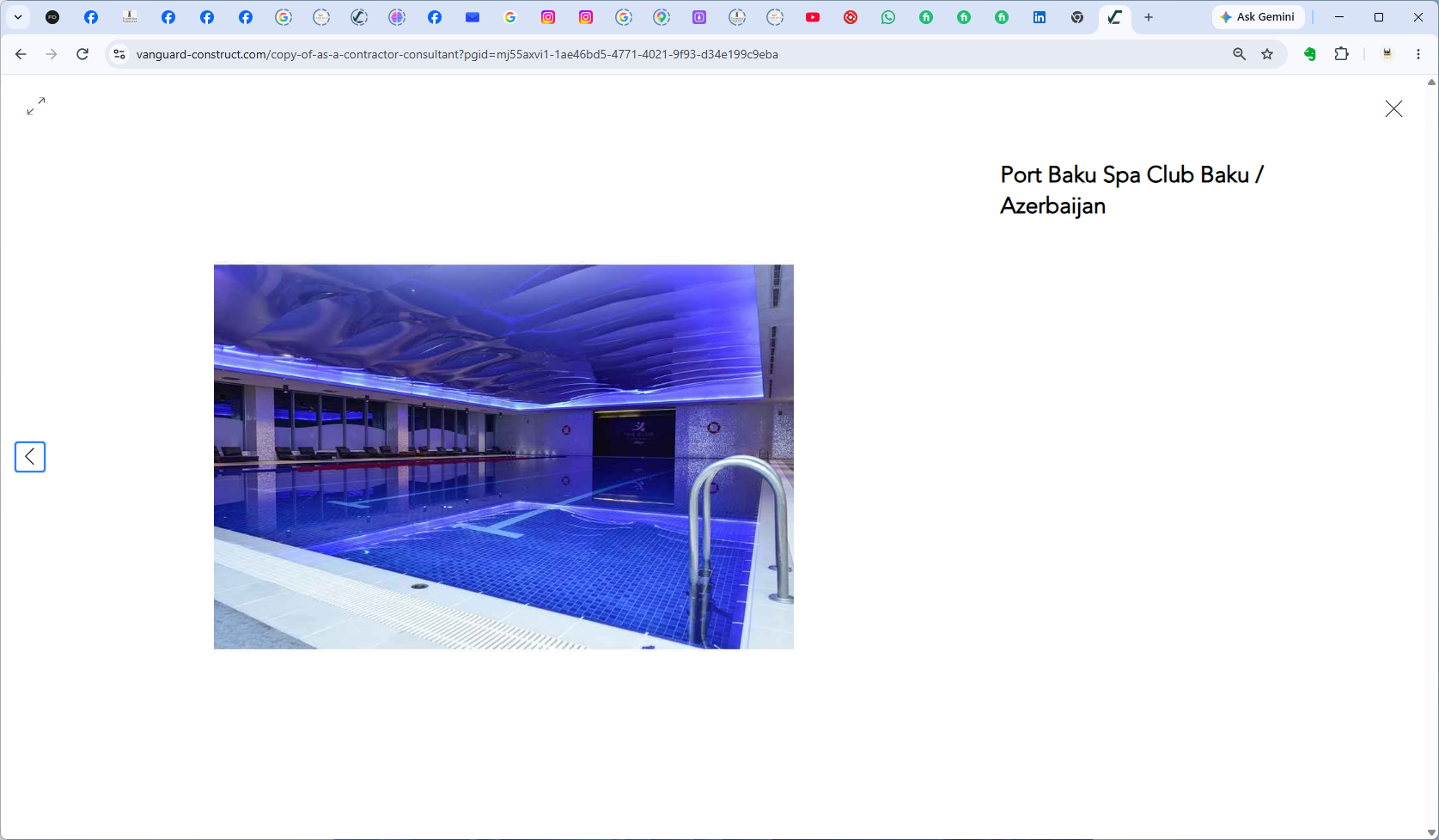 Port Baku Spa Club — indoor pool — background reference informing TERRAVO's approach to rooftop terraces and elevated paver deck environments.
