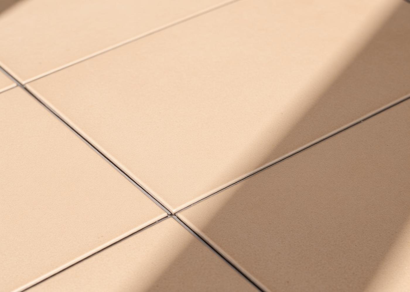 Detail of architectural porcelain paver surface with crisp joint lines